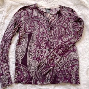 Ann Taylor Paisley Cardigan